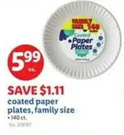 Lidl Coated paper plates, family size offer