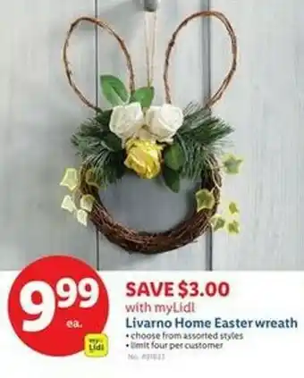 Lidl Livarno Home Easter wreath offer