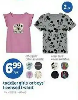 Lidl Toddler girls' or boys' licensed t-shirt offer