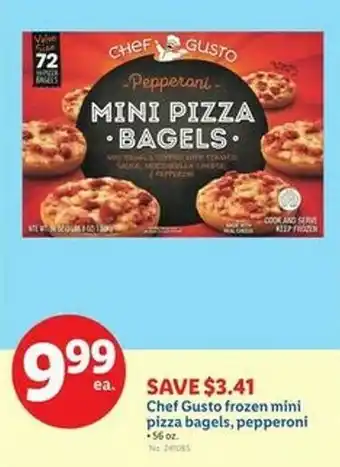 Lidl Chef Gusto frozen mini pizza bagels, pepperoni offer