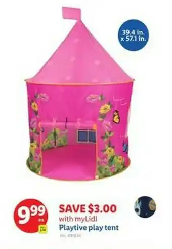 Lidl Playtive play tent offer