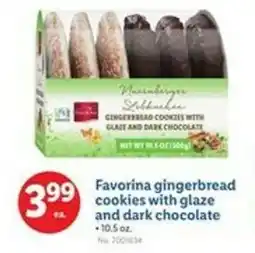 Lidl Favorina gingerbread cookies with glaze and dark chocolate offer