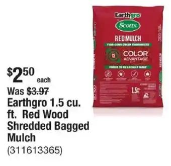 The Home Depot Earthgro 1.5 cu. ft. Red Wood Shredded Bagged Mulch offer