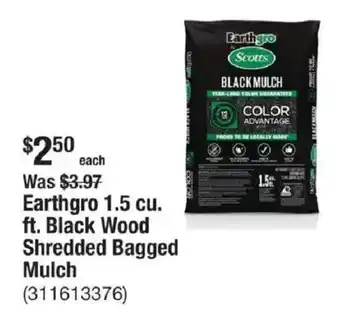 The Home Depot Earthgro 1.5 cu. ft. Black Wood Shredded Bagged Mulch offer