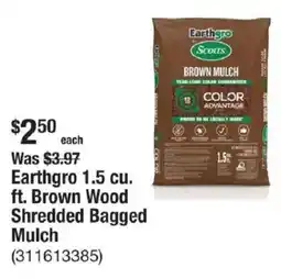 The Home Depot Earthgro 1.5 cu. ft. Brown Wood Shredded Bagged Mulch offer