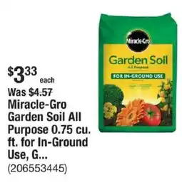 The Home Depot Miracle-Gro Garden Soil All Purpose 0.75 cu. ft. for In-Ground Use, G... offer