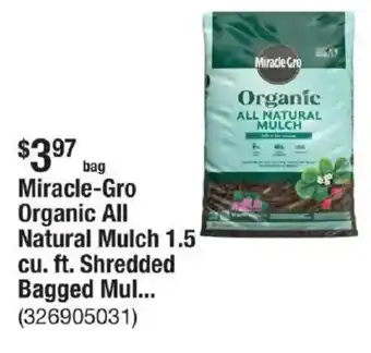 The Home Depot Miracle-Gro Organic All Natural Mulch 1.5 cu. ft. Shredded Bagged Mul... offer