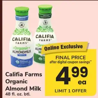 ACME Califia Farms Organic Almond Milk offer