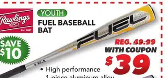 Big 5 Rawlings Fuel Youth Baseball Bat (-9) offer