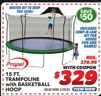 Big 5 Propel 15' Trampoline with Basketball Hoop offer