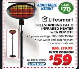 Big 5 Lifesmart Freestanding Patio Infrared Heater with Remote offer