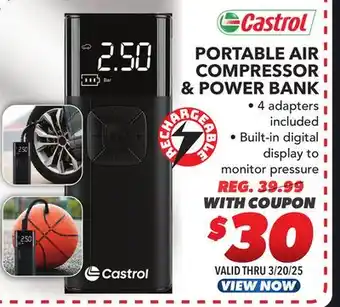 Big 5 Castrol Portable Air Compressor and Power Bank offer