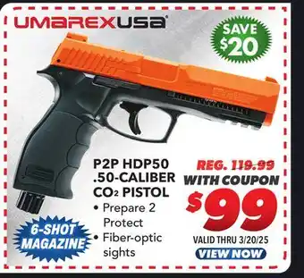 Big 5 Umarex P2P HDP50 CO2 .50-Caliber Pistol offer