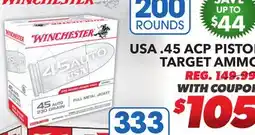 Big 5 Winchester USA .45 ACP 200-Round Pack Pistol Target Ammunition offer