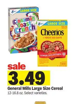 Meijer General Mills Large Size Cereal offer