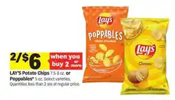 Meijer LAY'S Potato Chips 7.5-8 oz. or Poppables* 5 oz offer