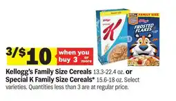 Meijer Kellogg's Family Size Cereals 13.3-22.4 oz. or Special K Family Size Cereals* 15.6-18 oz offer