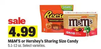 Meijer M&M'S or Hershey's Sharing Size Candy offer