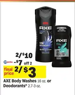 Meijer AXE Body Washes 16 oz. or Deodorants* 2.7-3 oz offer