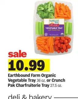 Meijer Earthbound Farm Organic Vegetable Tray 36 oz. or Crunch Pak Charfruiterie Tray 27.5 oz offer