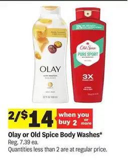 Meijer Olay or Old Spice Body Washes offer