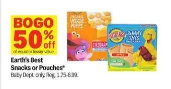 Meijer Earth's Best Snacks or Pouches offer