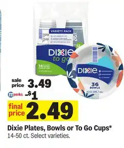 Meijer Dixie Plates, Bowls or To Go Cups offer