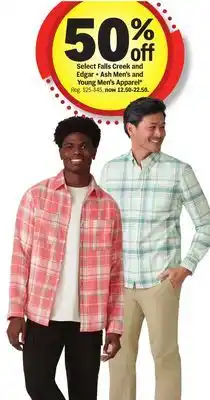 Meijer Select Falls Creek and Edgar + Ash Men's and Young Men's Apparel offer