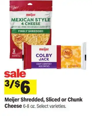 Meijer Meijer Shredded, Sliced or Chunk Cheese offer