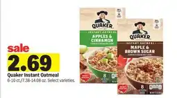 Meijer Quaker Instant Oatmeal offer