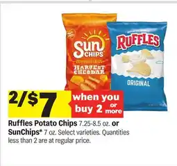 Meijer Ruffles Potato Chips 7.25-8.5 oz. or SunChips 7 oz offer