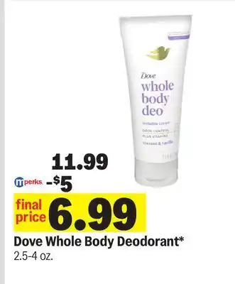 Meijer Dove Whole Body Deodorant offer