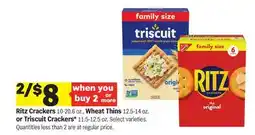 Meijer Ritz Crackers 10-20.6 oz., Wheat Thins 12.5-14 oz. or Triscuit Crackers* 11.5-12.5 oz offer