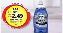 Meijer Dawn Dish Soap* Ultimate 14.6-18 oz. or Platinum 14.6 oz offer