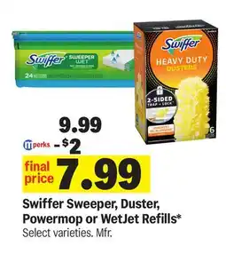 Meijer Swiffer Sweeper, Duster, Powermop or WetJet Refills offer