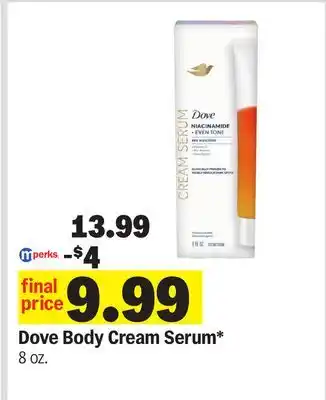 Meijer Dove Body Cream Serum offer