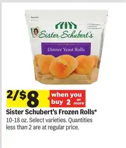 Meijer Sister Schubert's Frozen Rolls offer