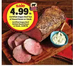 Meijer Certified Angus Beef Bottom Round Roast or Steak offer