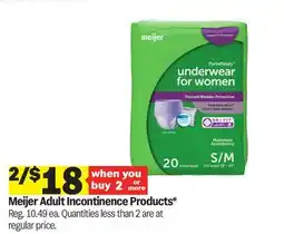 Meijer Meijer Adult Incontinence Products offer