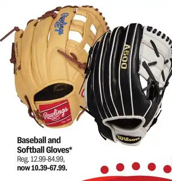 Meijer Baseball and Softball Gloves offer