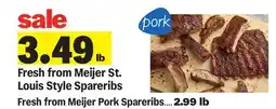 Meijer Fresh from Meijer St. Louis Style Spareribs offer