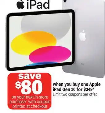 Meijer Apple iPad Gen 10 offer