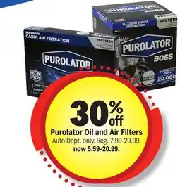 Meijer Purolator Oil and Air Filters offer