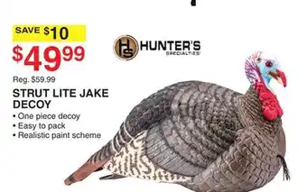 Dunham's Sports HUNTER'S SPECIALTIES STRUT LITE JAKE DECOY offer