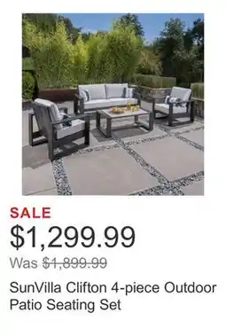 Costco SunVilla Clifton 4-piece Outdoor Patio Seating Set offer