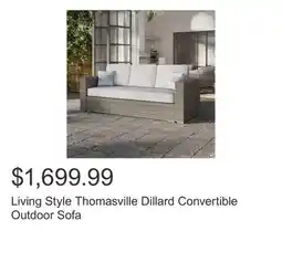 Costco Living Style Thomasville Dillard Convertible Outdoor Sofa offer