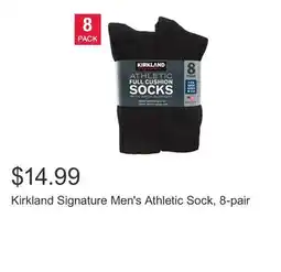 Costco Kirkland Signature Men's Athletic Sock, 8-pair offer