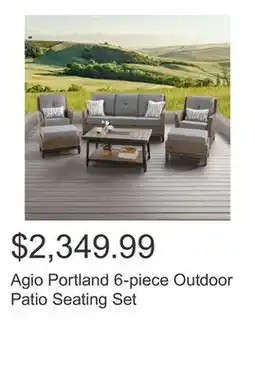 Costco Agio Portland 6-piece Outdoor Patio Seating Set offer