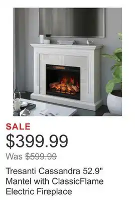 Costco Tresanti Cassandra 52.9 Mantel with ClassicFlame Electric Fireplace offer