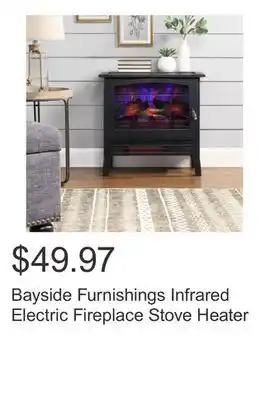 Costco Bayside Furnishings Infrared Electric Fireplace Stove Heater offer